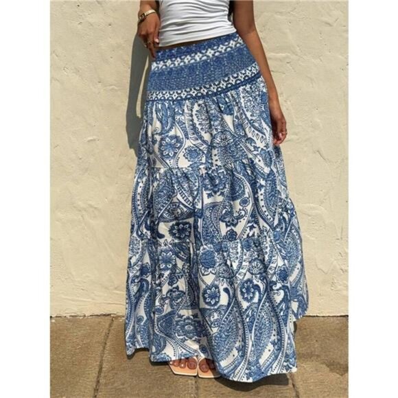 Printed High Waist Maxi Skirt - Picture 3 of 3